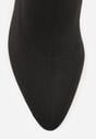 Czarne Skarpetkowe Botki Vices na Metalicznym Słupkowym Obcasie Widvira