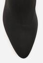 Czarne Botki Vices na Słupku o Geometrycznym Kształcie i Elastyczną Cholewką Falessea