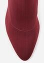 Bordowe Botki Vices na Słupku o Geometrycznym Kształcie i Elastyczną Cholewką Falessea