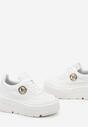 Białe Chunky Sneakersy Vices na Platformie z Okrągłym Detalem Sedvira