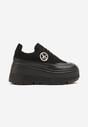 Czarne Chunky Sneakersy Vices na Platformie z Okrągłym Detalem Sedvira