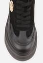 Czarne Chunky Sneakersy Vices na Platformie z Okrągłym Detalem Sedvira