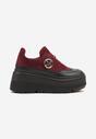Bordowe Chunky Sneakersy Vices na Platformie z Okrągłym Detalem Sedvira