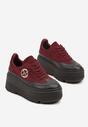 Bordowe Chunky Sneakersy Vices na Platformie z Okrągłym Detalem Sedvira