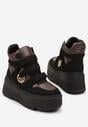 Czarno-Brązowe Botki Sneakersy Vices na Platformie w Stylu Y2K Gelira
