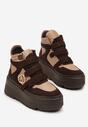 Beżowo-Brązowe Botki Sneakersy Vices na Platformie w Stylu Y2K Gelira
