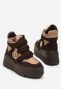Beżowo-Brązowe Botki Sneakersy Vices na Platformie w Stylu Y2K Gelira