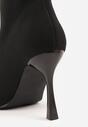 Czarne Botki na Szpilce Vices z Elastyczną Cholewką Nallafia