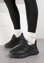 Czarne Sneakersy na Platformie z Tłoczeniem i Pikowaną Cholewką Vermina