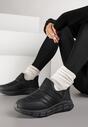 Czarne Sneakersy na Platformie z Tłoczeniem i Pikowaną Cholewką Vermina