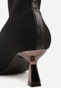 Czarne Botki Vices na Metalicznej Kaczuszce z Elastyczną Cholewką Vamile