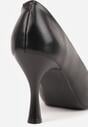Czarne Szpilki Vices na Klepsydrowym Obcasie ze Skórzaną Wkładką Muzite
