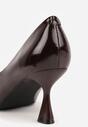 Brązowe Eleganckie Czółenka Vices na Klepsydrze ze Skórzaną Wkładką Dedvire