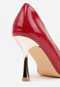 Czerwone Szpilki Vices Lakierowane z Wkładką ze Skóry Naturalnej Olorissa