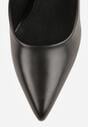Czarne Klasyczne Czółenka Vices na Słupkowym Obcasie ze Skórzaną Wkładką Divira