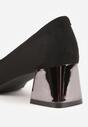 Czarne Czółenka Vices na Metalicznym Obcasie ze Skórzaną Wkładką Sivine