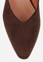 Brązowe Czółenka Vices ze Skórzaną Wkładką na Ozdobnym Słupku Delvila