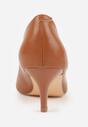 Brązowe Czółenka Vices na Obcasie Typu Kaczuszka ze Skórzaną Wkładką Amerisse
