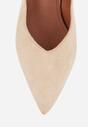 Beżowe Szpilki Vices z Wkładką ze Skóry Naturalnej Ozdobione Cyrkoniami Gioriana