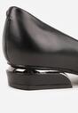 Czarne Czółenka Vices ze Skórzaną Wkładką na Niskim Obcasie ze Zdobieniem Dakene