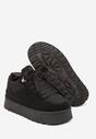 Czarne Sneakersy Śniegowce o Fasonie Sneakersów na Platformie Velavine