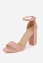 Jasnoróżowe Sandały Vices na Słupku z Wkładką ze Skóry Naturalnej Avelhira