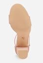 Jasnoróżowe Sandały Vices na Słupku z Wkładką ze Skóry Naturalnej Avelhira