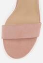Jasnoróżowe Sandały Vices na Słupku z Wkładką ze Skóry Naturalnej Avelhira
