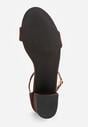Ciemnobrązowe Basicowe Sandały na Słupku Vices z Paskiem Wokół Kostki Varhira