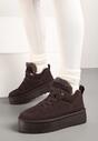 Brązowe Sneakersy Vices Stylizowane na Śniegowce na Platformie Obszyte Futerkiem Naleris