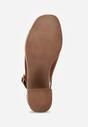 Brązowe Sandały VICES na Słupku i Platformie Stylizowanych na Drewniane Lobenti