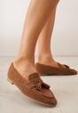 Brązowe Mokasyny VICES z Ażurową Cholewką i Frędzlami Hyrilea
