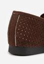 Ciemnobrązowe Mokasyny VICES z Ażurową Cholewką i Frędzlami Hyrilea