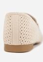 Beżowe Mokasyny VICES z Ażurową Cholewką i Frędzlami Hyrilea