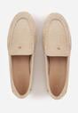 Jasnobeżowe Mokasyny VICES z Wkładką ze Skóry Naturalnej i Metalicznym Elementem Alcimene