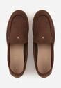 Brązowe Mokasyny VICES z Wkładką ze Skóry Naturalnej i Metalicznym Elementem Alcimene