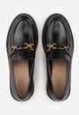 Czarne Eleganckie Mokasyny VICES z Aplikacją i Wkładką ze Skóry Naturalnej Arinatta