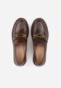 Brązowe Eleganckie Mokasyny VICES z Aplikacją i Wkładką ze Skóry Naturalnej Arinatta