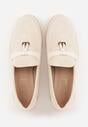 Beżowe Mokasyny VICES z Imitacji Zamszu z Wkładką ze Skóry Naturalnej Dispova