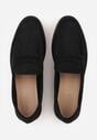 Czarne Mokasyny Casual VICES z Imitacji Zamszu z Wkładką ze Skóry Naturalnej Sheiris