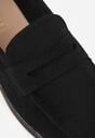 Czarne Mokasyny Casual VICES z Imitacji Zamszu z Wkładką ze Skóry Naturalnej Sheiris