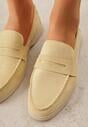 Żółte Mokasyny Casual VICES z Imitacji Zamszu z Wkładką ze Skóry Naturalnej Sheiris