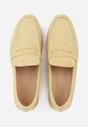 Żółte Mokasyny Casual VICES z Imitacji Zamszu z Wkładką ze Skóry Naturalnej Sheiris