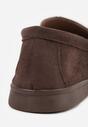 Ciemnobrązowe Mokasyny Casual VICES z Imitacji Zamszu z Wkładką ze Skóry Naturalnej Sheiris