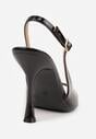 Czarne Sandały VICES na Szpilce z Lakierowanym Wykończeniem Nesamenis