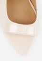 Beżowe Sandały VICES na Szpilce z Lakierowanym Wykończeniem Nesamenis
