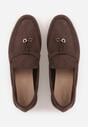 Ciemnobrązowe Mokasyny VICES Casualowe ze Skórzaną Wkładką i Metalowymi Ozdobami Dinsmore