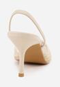 Beżowe Szpilki VICES Ozdobione Siateczką Coraerial