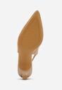 Ciemnobeżowe Czółenka Slingback VICES na Kaczuszce z Ażurową Cholewką Klephei