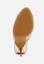 Szampańskie Siateczkowe Sandały na Szpilce VICES Ozdobione Cyroniami Amamenis